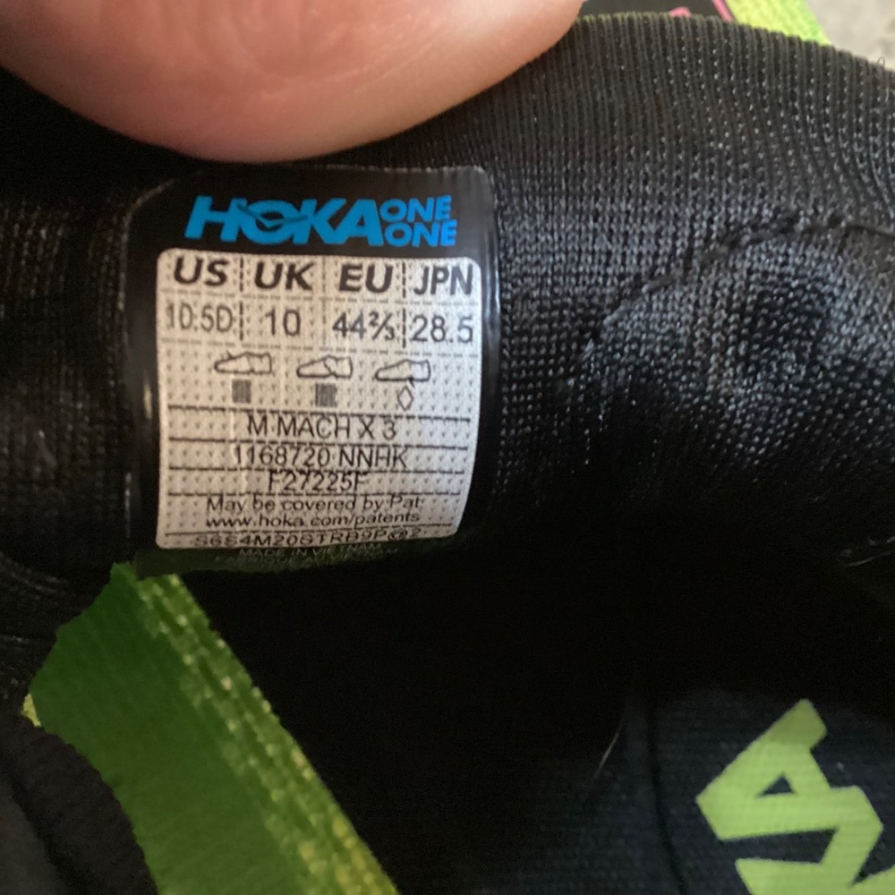 Hoka One One Mach x 3, mens 10.5 - Picture 4 of 4